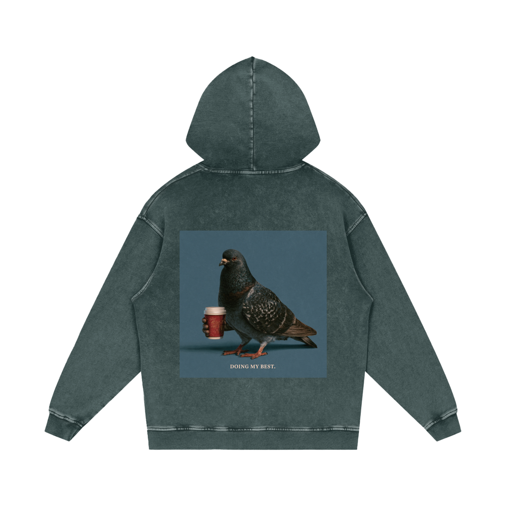 Snow Washed Loose Cotton Hoodie