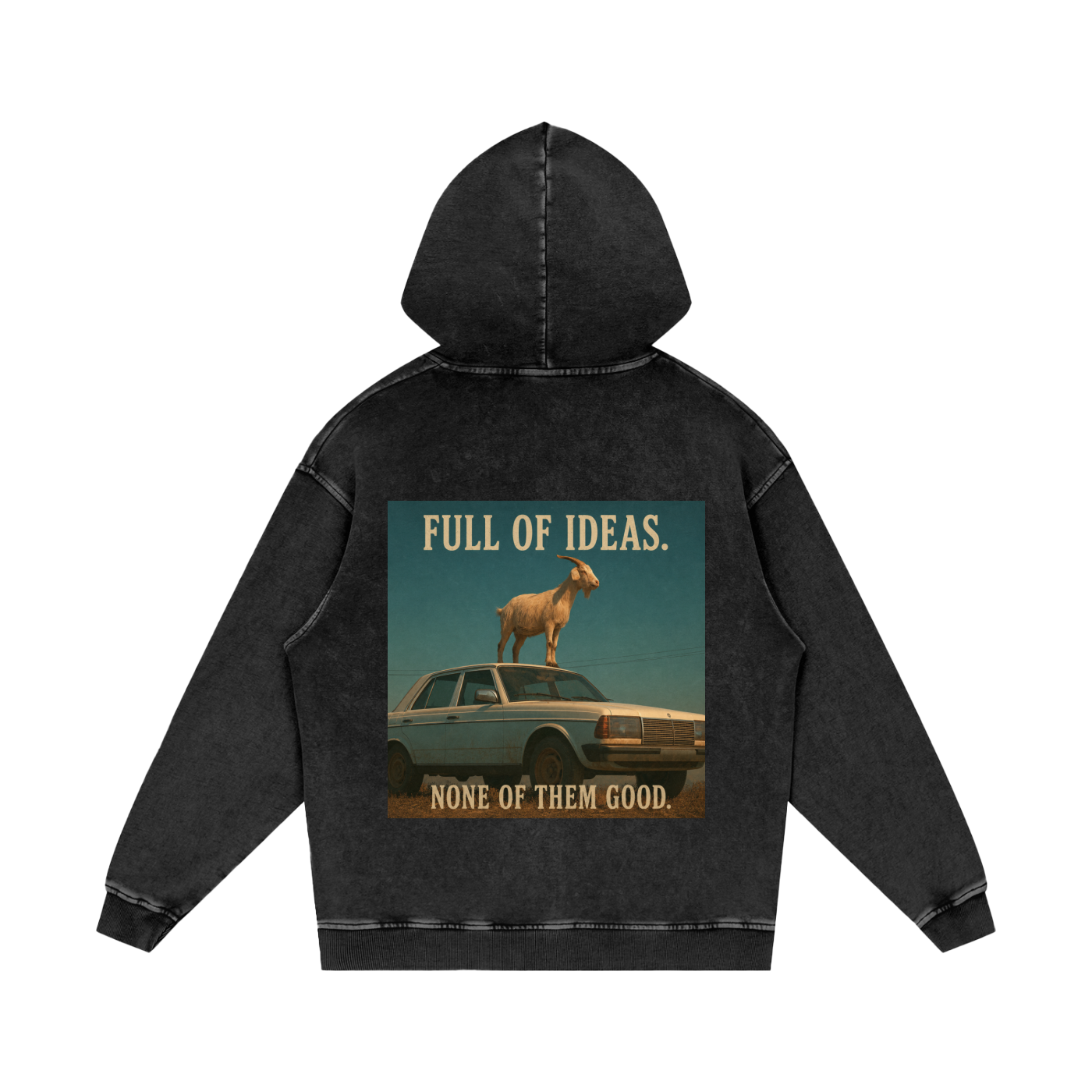 Snow Washed Loose Cotton Hoodie