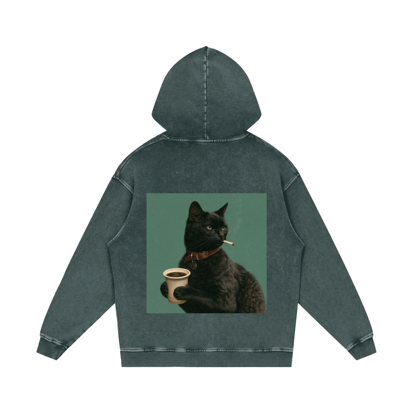Snow Washed Loose Cotton Hoodie
