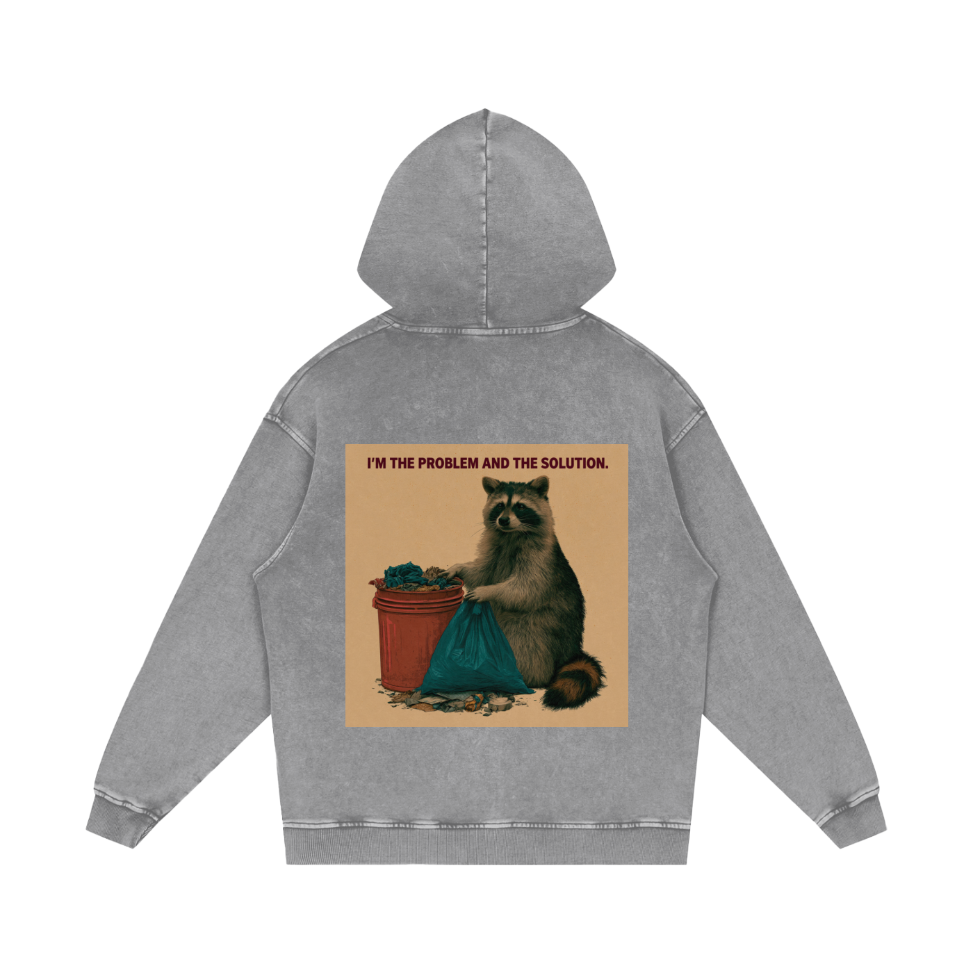 Snow Washed Loose Cotton Hoodie
