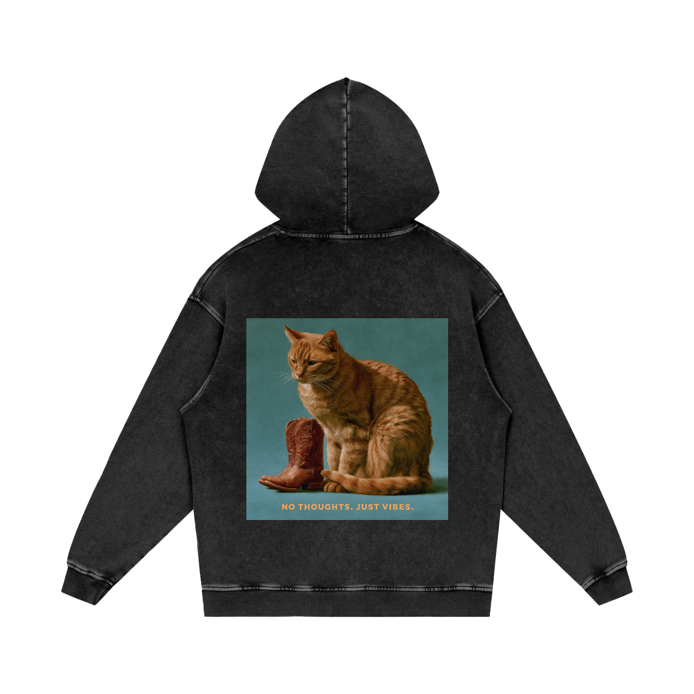 Snow Washed Loose Cotton Hoodie
