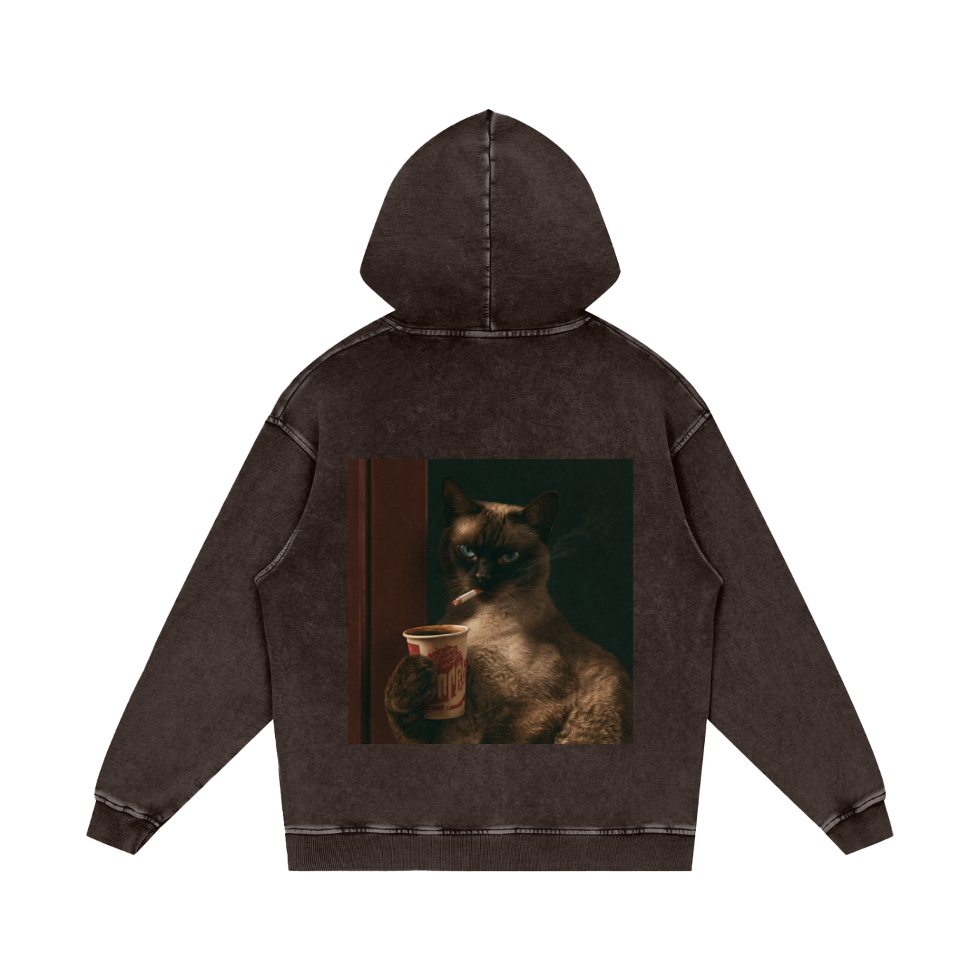 Snow Washed Loose Cotton Hoodie