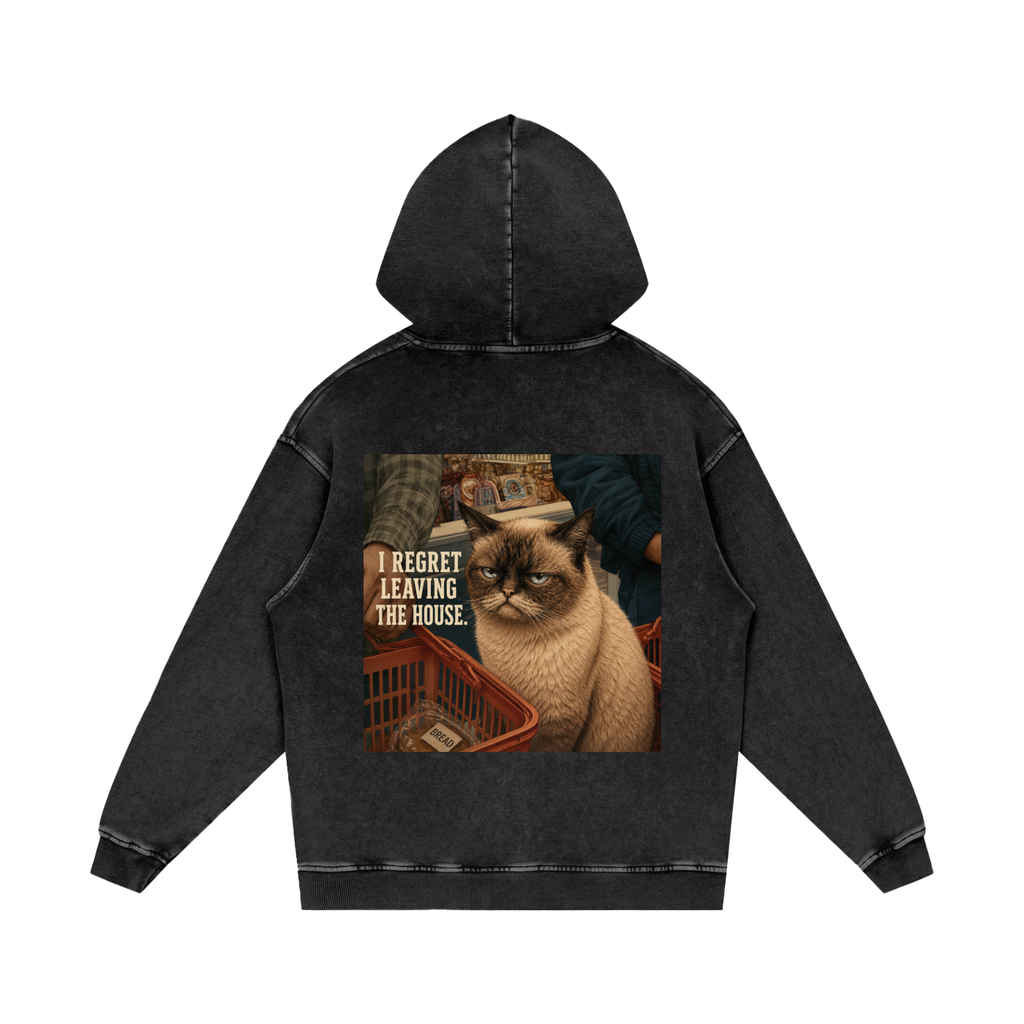 Snow Washed Loose Cotton Hoodie