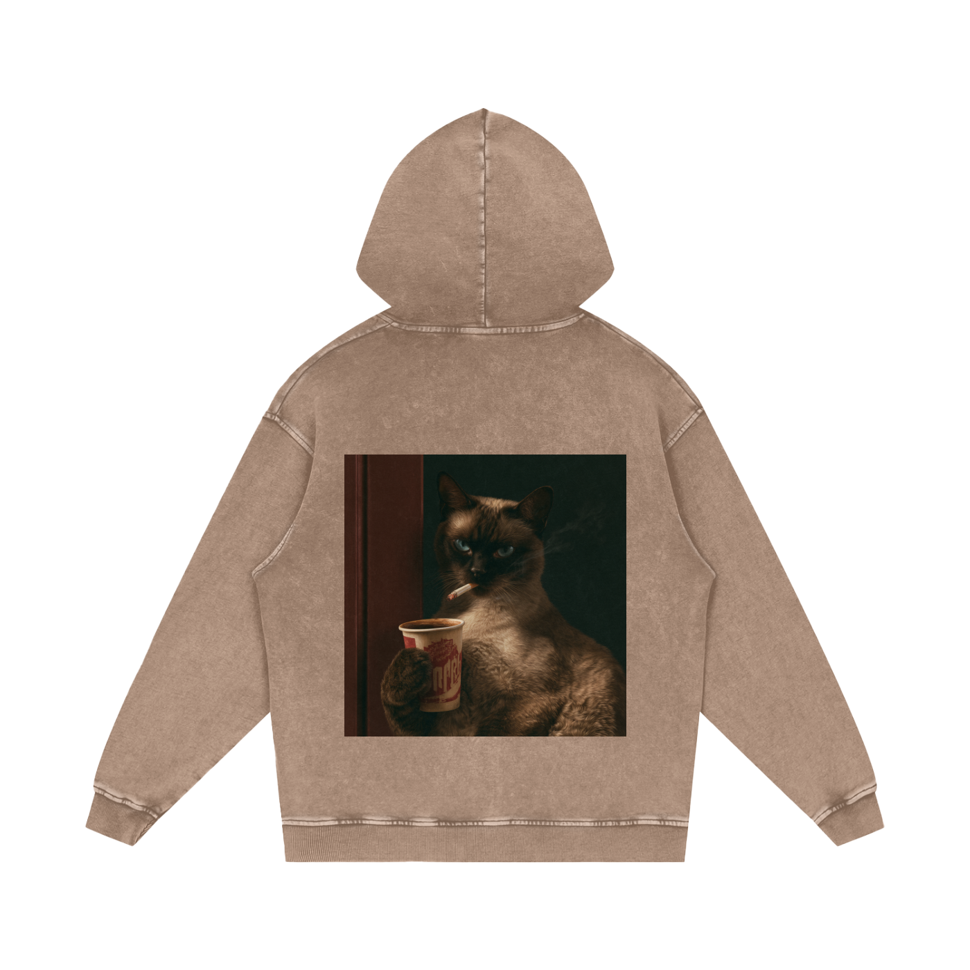Snow Washed Loose Cotton Hoodie