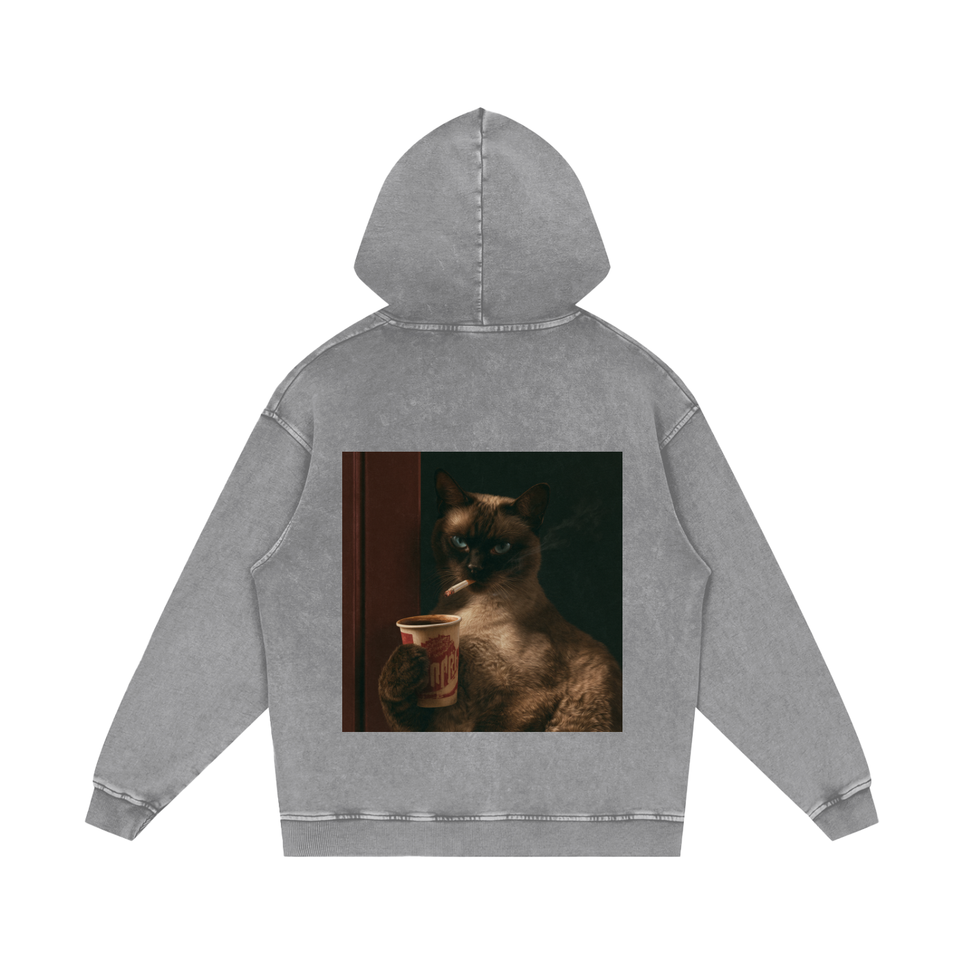 Snow Washed Loose Cotton Hoodie