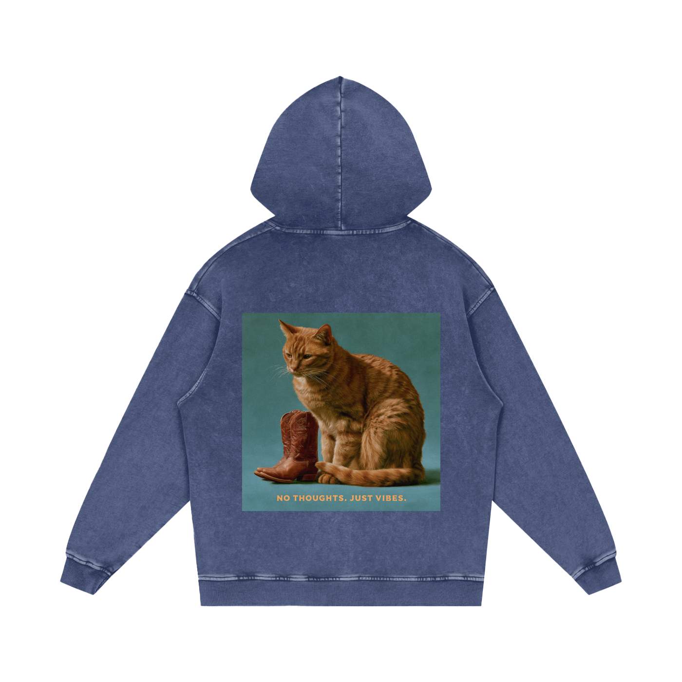 Snow Washed Loose Cotton Hoodie