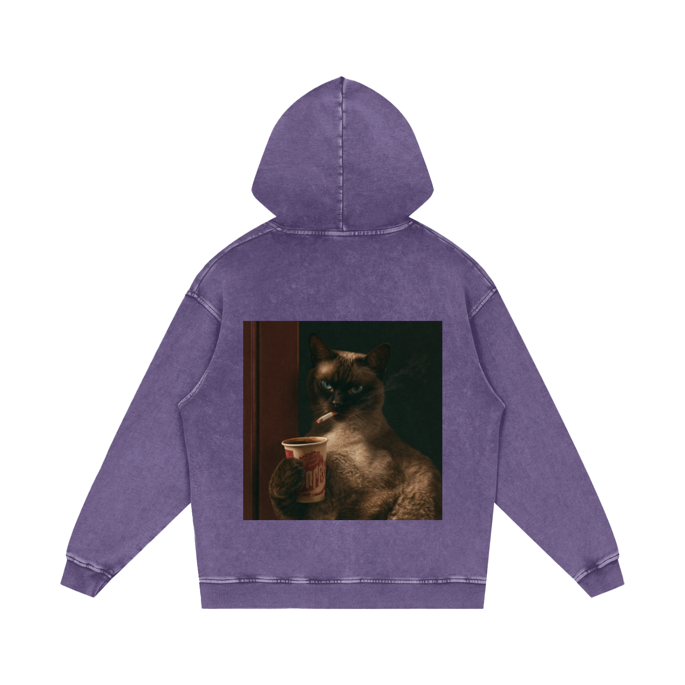 Snow Washed Loose Cotton Hoodie