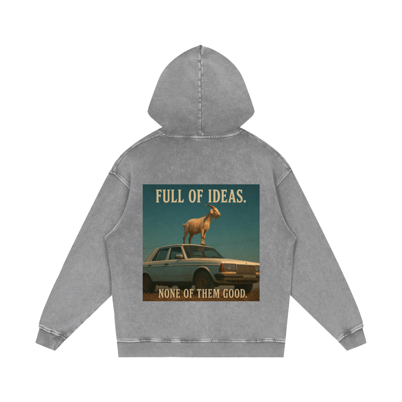 Snow Washed Loose Cotton Hoodie