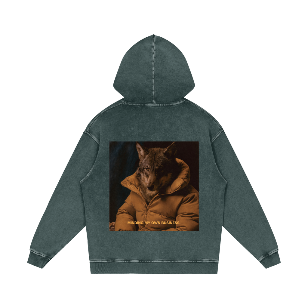 Snow Washed Loose Cotton Hoodie
