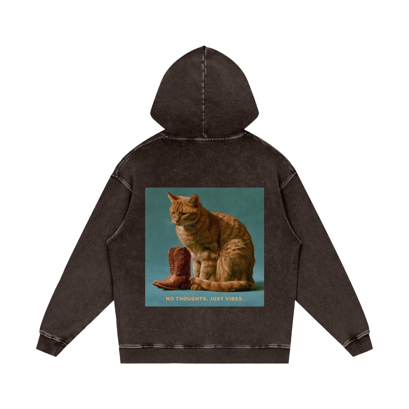 Snow Washed Loose Cotton Hoodie