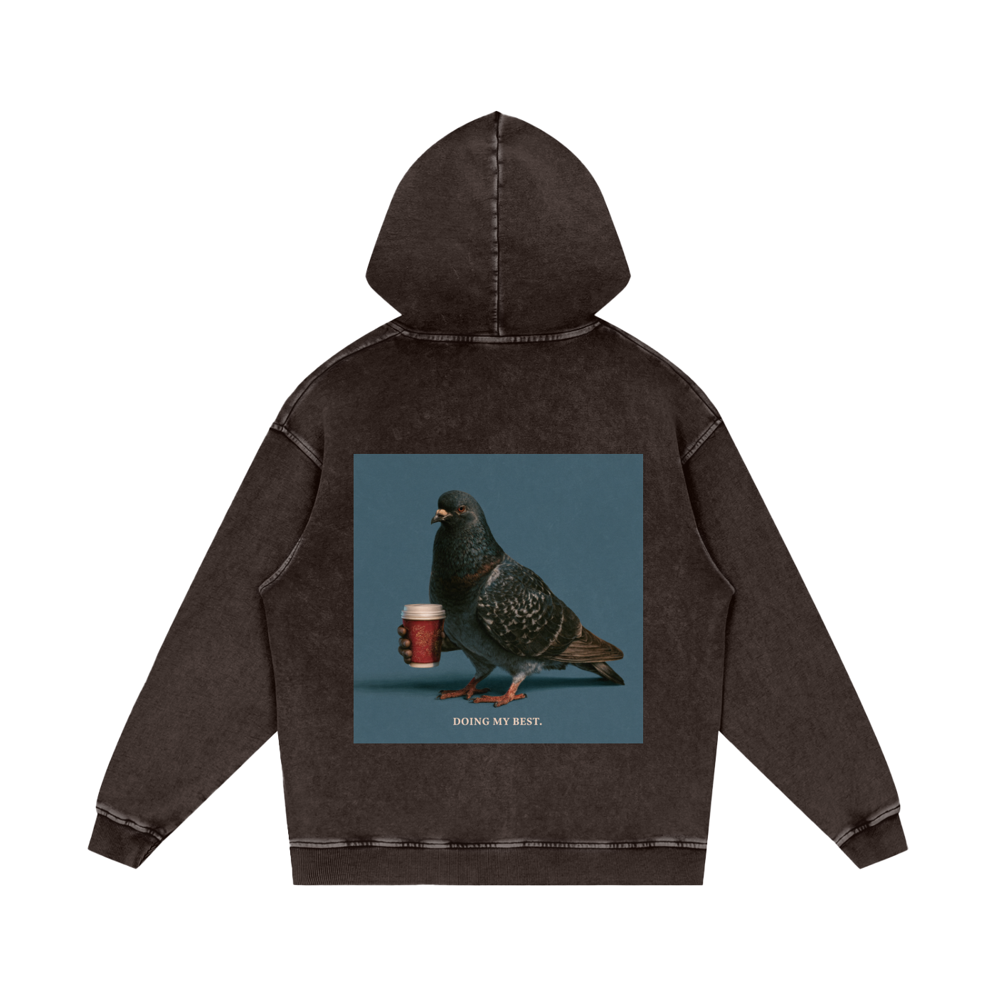 Snow Washed Loose Cotton Hoodie