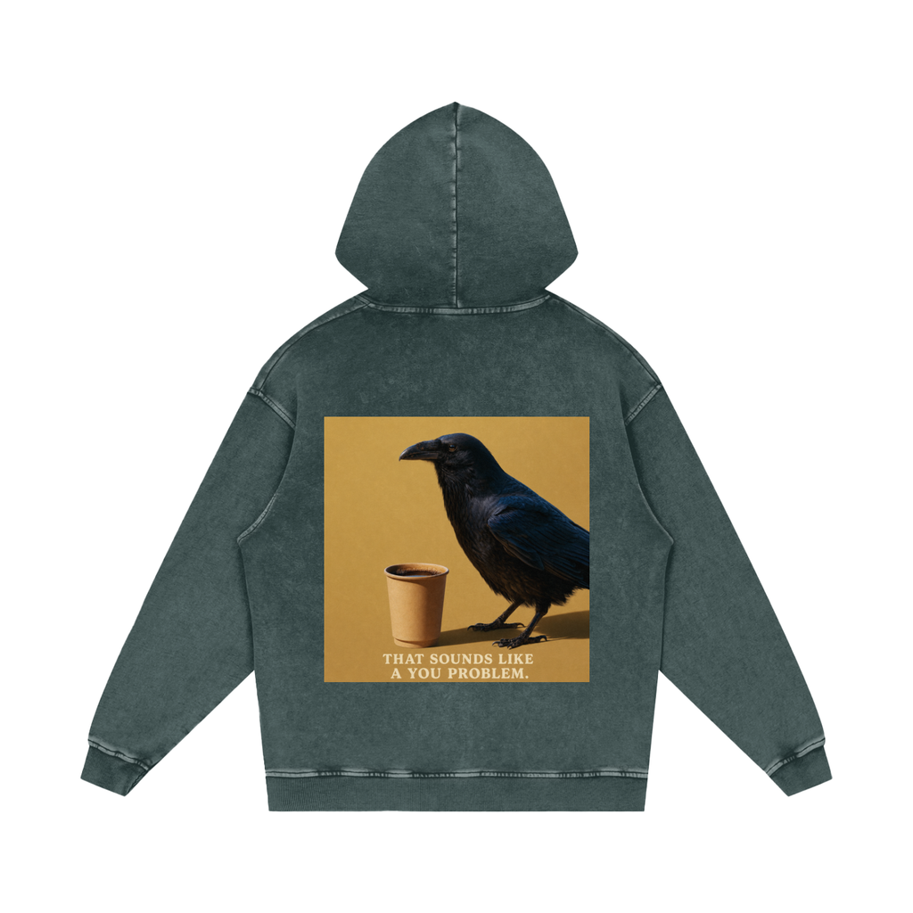 Snow Washed Loose Cotton Hoodie