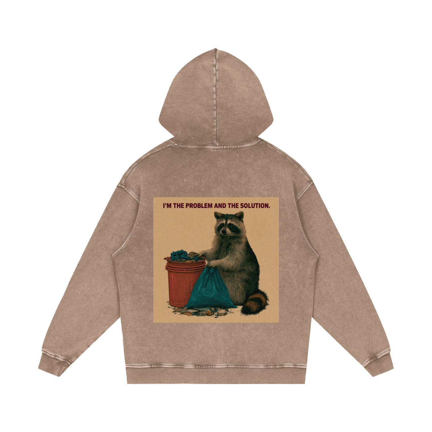 Snow Washed Loose Cotton Hoodie