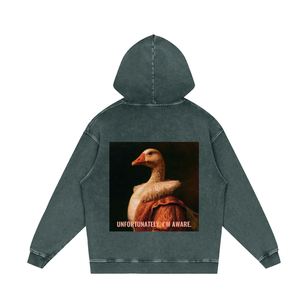 Snow Washed Loose Cotton Hoodie