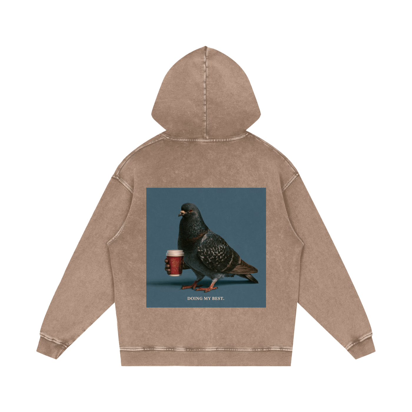 Snow Washed Loose Cotton Hoodie