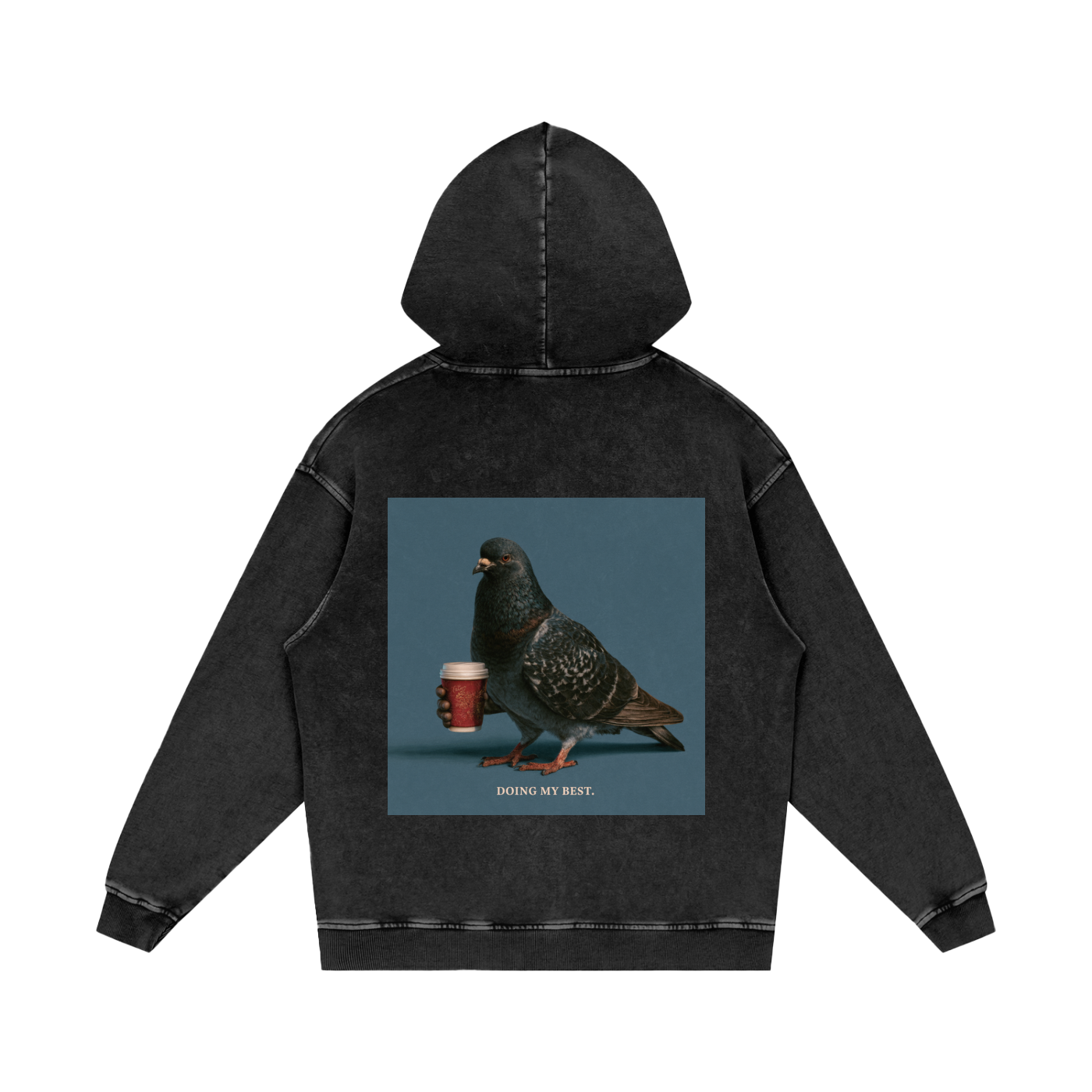 Snow Washed Loose Cotton Hoodie