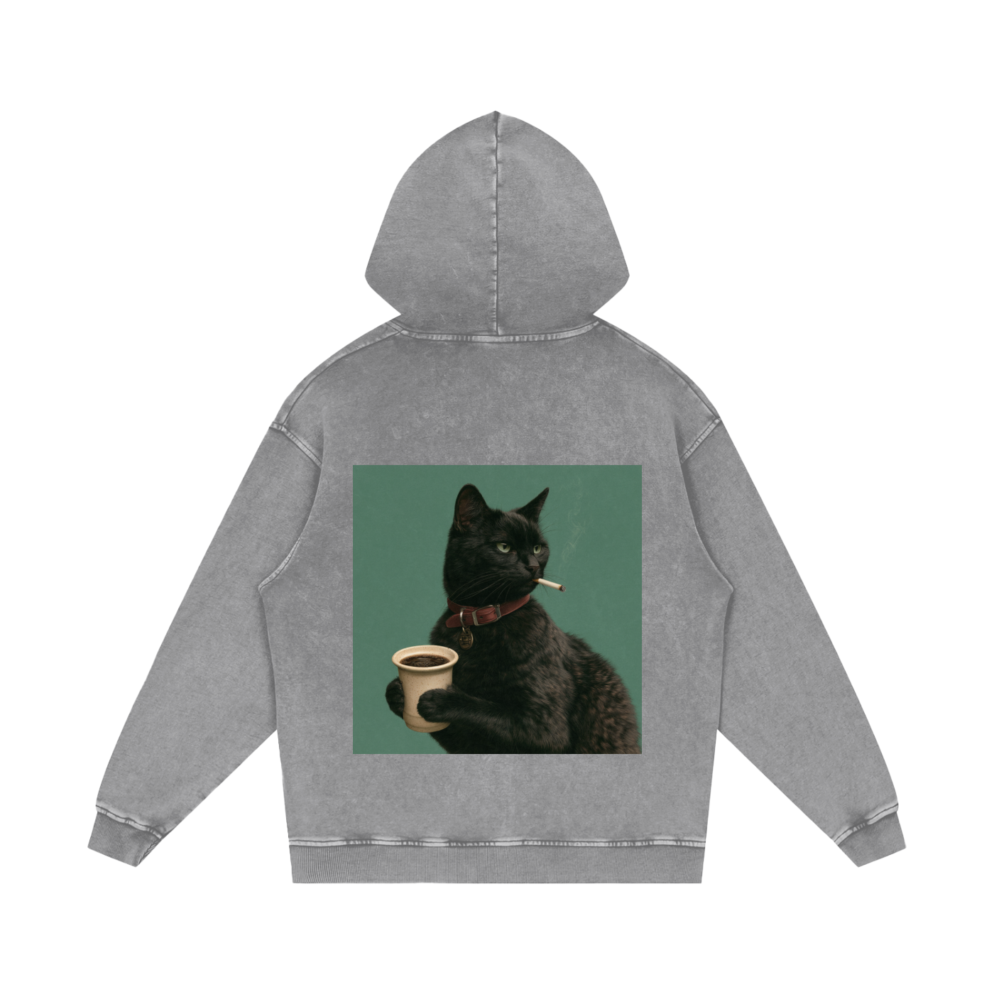 Snow Washed Loose Cotton Hoodie