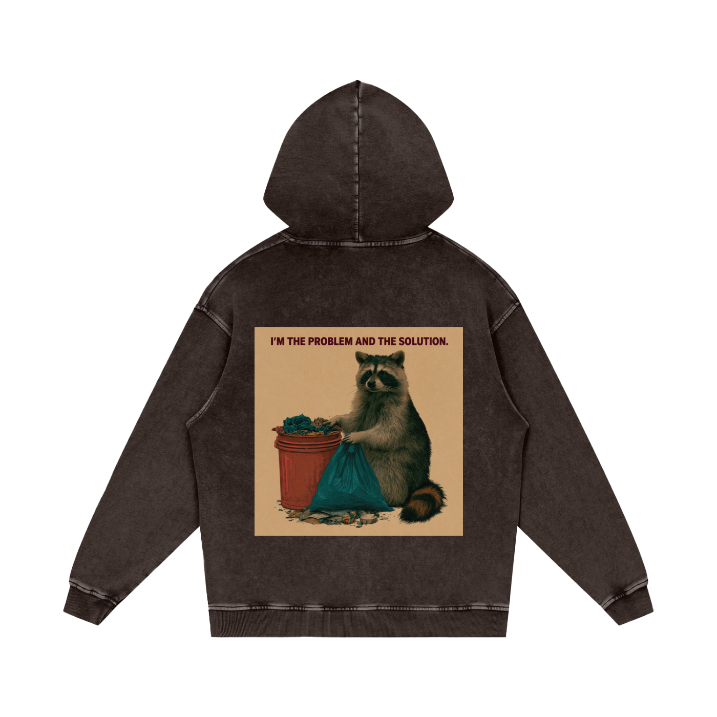 Snow Washed Loose Cotton Hoodie