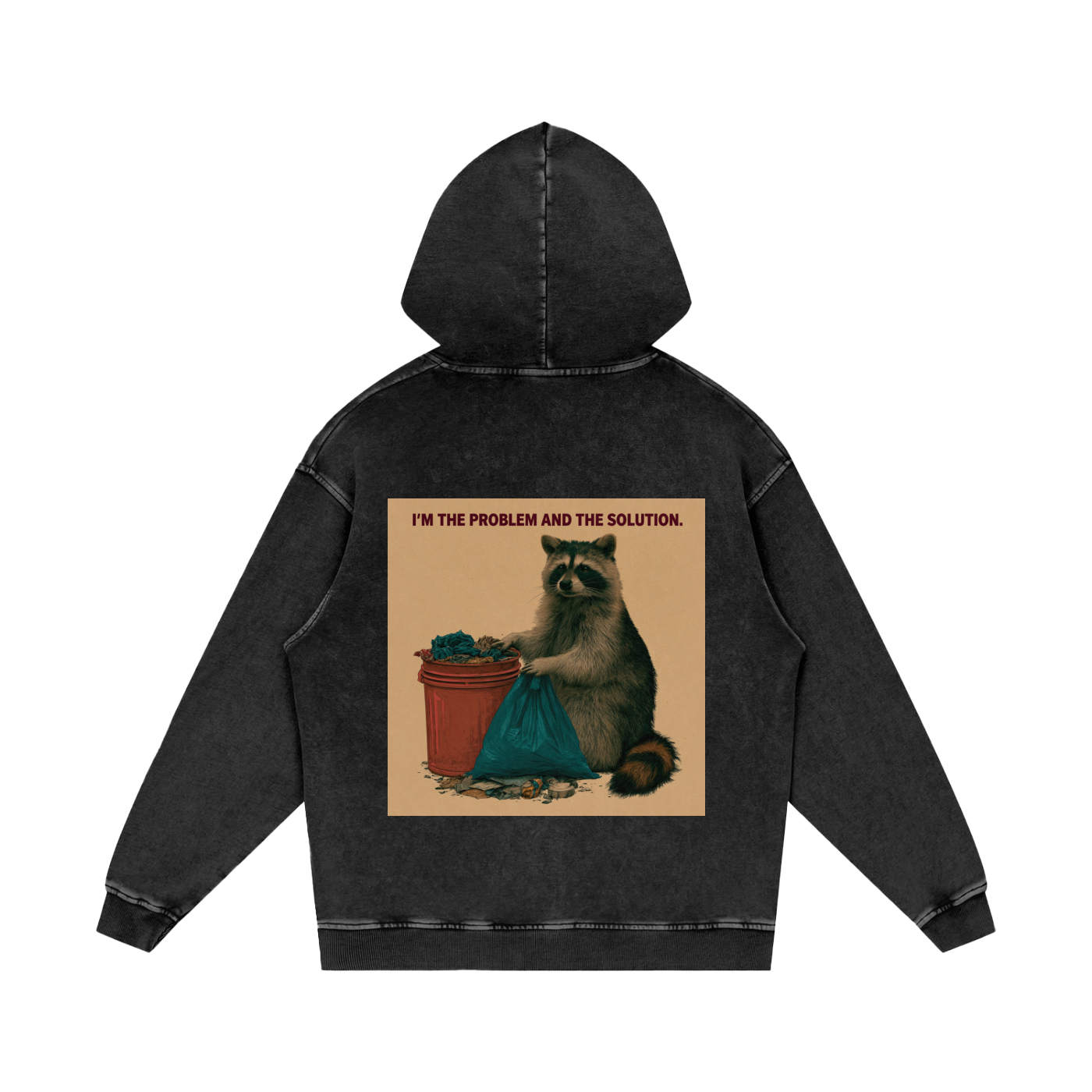 Snow Washed Loose Cotton Hoodie