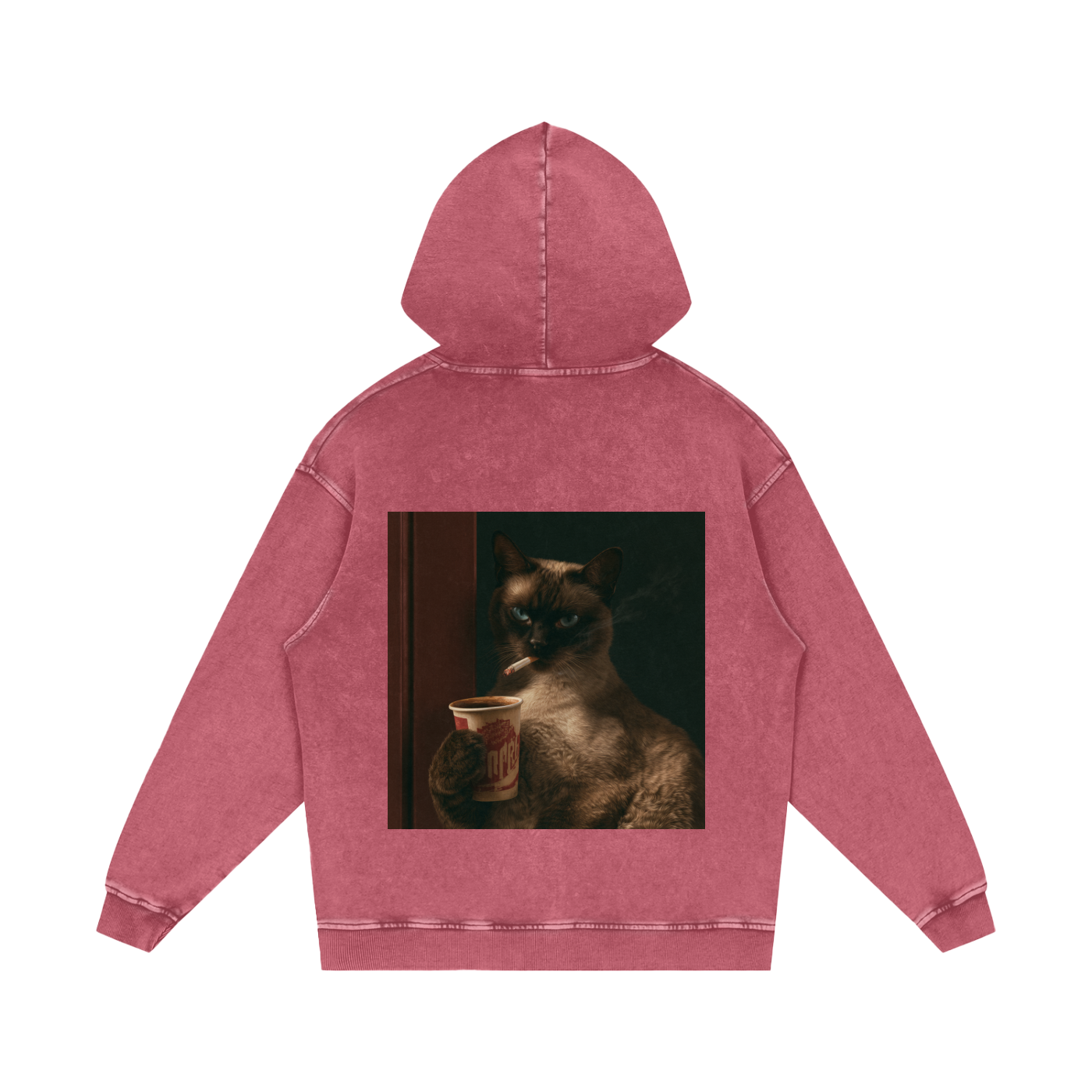 Snow Washed Loose Cotton Hoodie