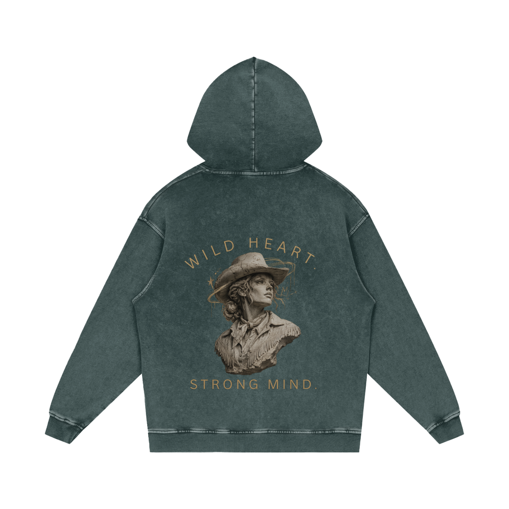 Snow Washed Loose Cotton Hoodie