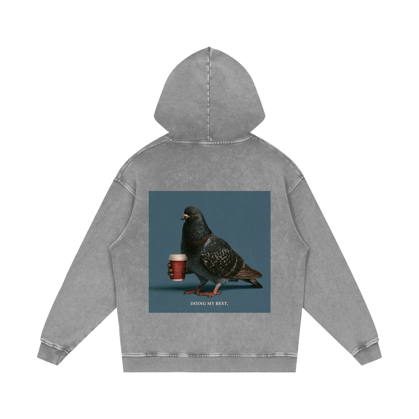 Snow Washed Loose Cotton Hoodie