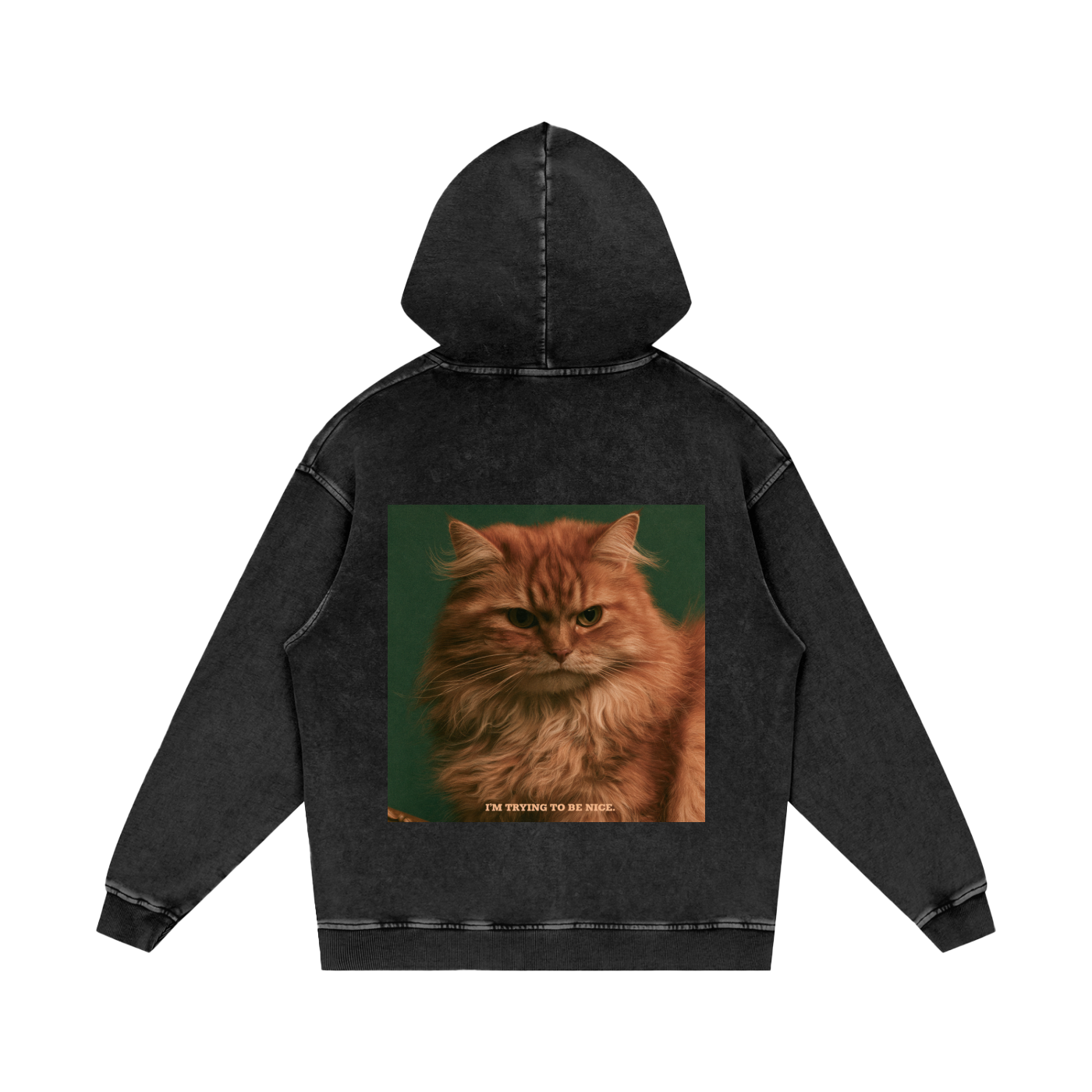 Snow Washed Loose Cotton Hoodie
