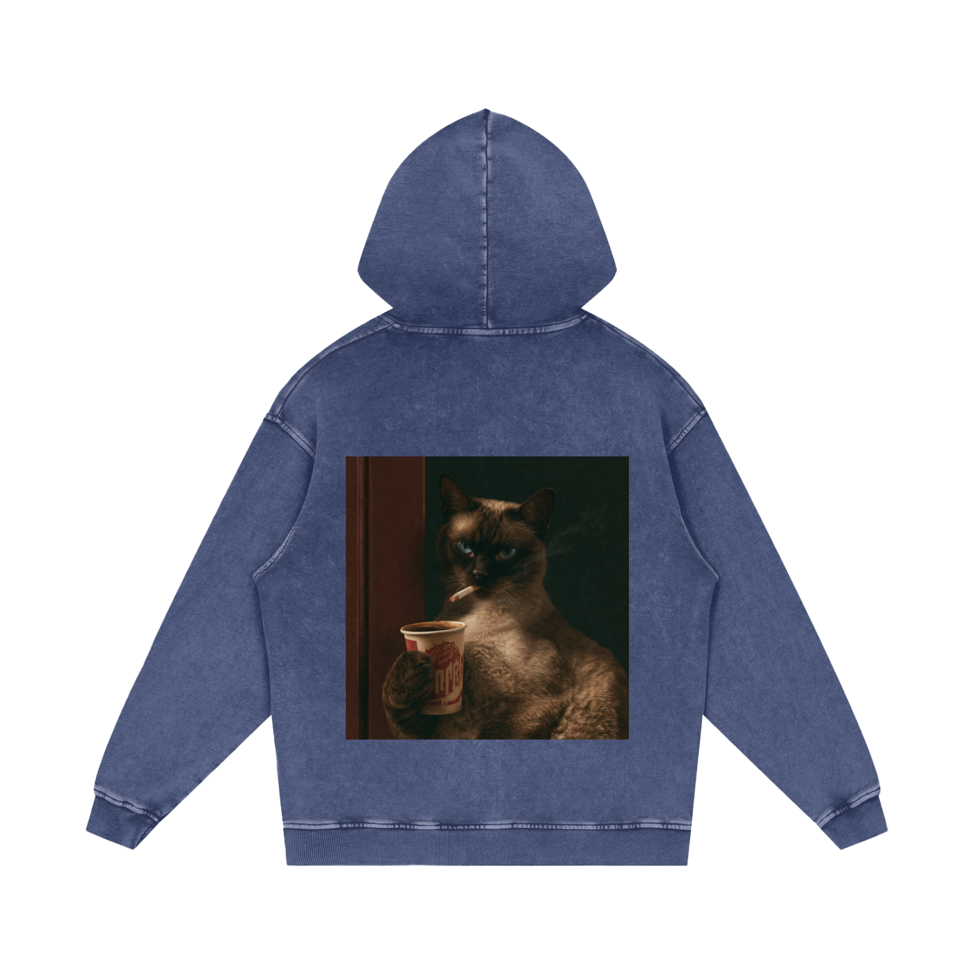 Snow Washed Loose Cotton Hoodie